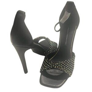 French Laura Connection Black Multicolor Rhinestones Stiletto Heels Size 7 NIB